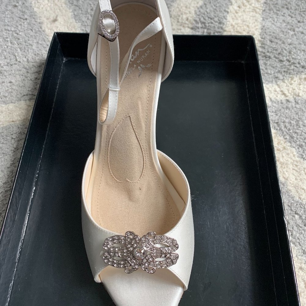 Angela Nuran Silk Wedding Shoes (Undyed) NWT
